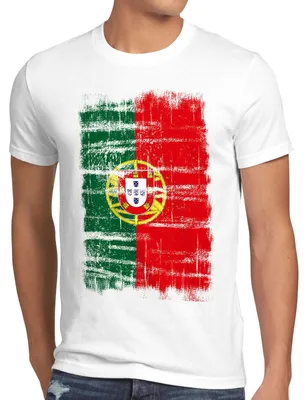 Produktbild von BaumwolleCloud Portugal Vintage Flagge Herren T-Shirt EM WM Olympia