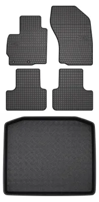Produktbild von Gummimatten + Kofferraumwanne für Mitsubishi ASX I 2010-2020 (Standard-Kofferraum) – Schwarz, passgenau – Wielganizator SolidPRO