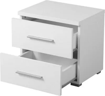 Image de Colliano - Table de chevet, 45x34x43h cm Blanc, une étagère