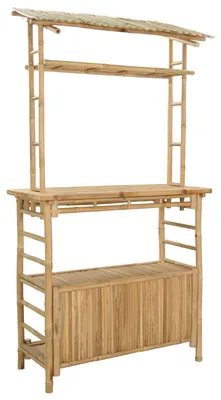 Zdjęcie produktu dla Stół barowy na zewnątrz Naturalny 110 x 50 x 210 cm Bambus