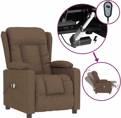 Obrázok produktu pre vidaXL Masážne kreslo Electric Brown Fabric