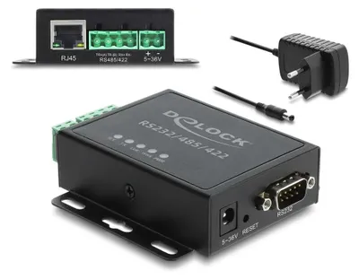 Immagine prodotto di Convertitore Ethernet LAN di Delock per RS-232/RS-485/RS-422