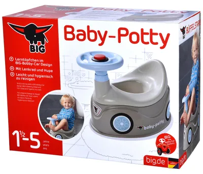 Produktbild von BIG Baby Töpfchen grau - Lerntöpfchen im Bobby-Car Design abnehmbarer Lenker