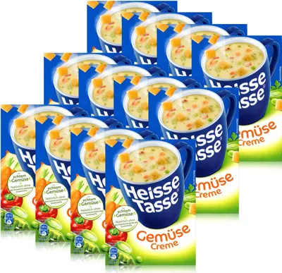 Produktbild von Heisse Tasse Gemüse Creme mit Croûtons 3 Beutel á 17,3g (12er Pack)