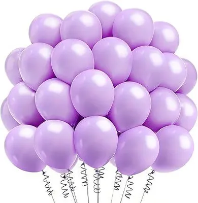 Zdjęcie produktu dla Balony Lateksowe Fioletowe 30 cm 100 szt. z Wstążkami Dekoracyjne