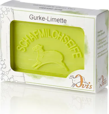 Produktbild von Ovis Schafmilchseife Naturprodukte Gurke-Limette Verpackt 100g