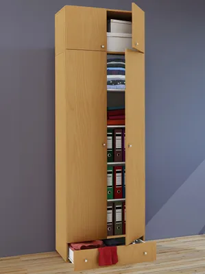 Produktbild von VCM Holz Kleiderschrank | Schrank mit 5 Fächer und  Drehtüren | erweiterbar | Maße ca. B. 70 x  H. 238 x T. 40 cm  - Vandol