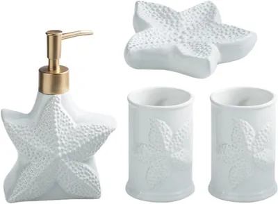 Produktbild von s Set aus 4 Spendern + Zahnbürstenhalter + Bechern, leichte und elegante Badezimmerdekoration