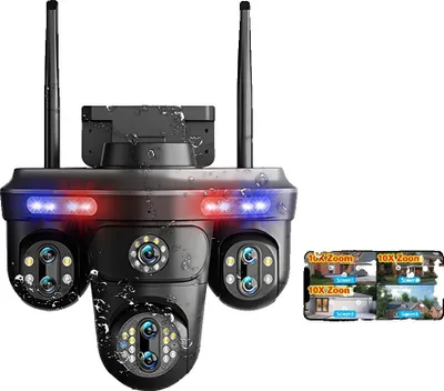 Produktbild von Sicherheitskamera, 10-facher optischer Zoom, 360° Sichtwinkel, 35MP Schwarz Keine Karte, EU Stecker-a