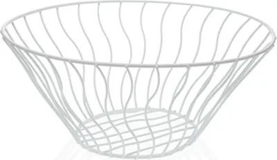 Productafbeelding van Versa fruitschaal, wit, metaal-keramiek-staal, 28 x 11,5 x 28 cm