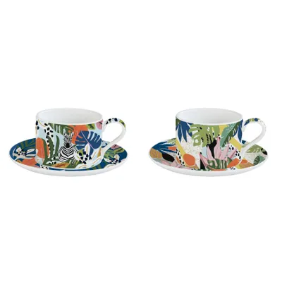 Immagine prodotto di Set regalo 2 tazze da colazione 24 cl - Atmosfera tropicale - Easy Life