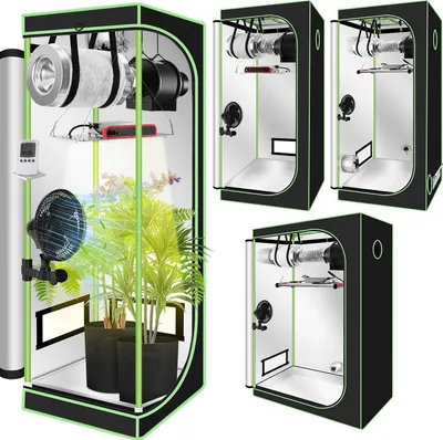 Image de Kit complet de culture Jayseuw,serre d'intérieur avec 200W LED spectre complet gradable, filtre carbone, ventilateur, tente de culture, tente de culture,80x80x160