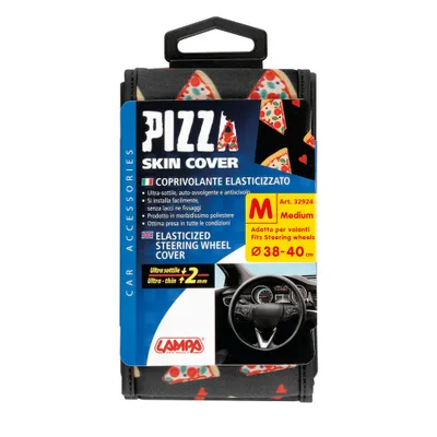 Image de Housse de volant Lampa Skin-Cover, Élastique - Pizza - M - Ø 38/40 cm
