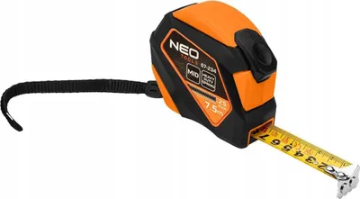 Imagen del producto de Cinta métrica de acero de 7,5 metros x 25 mm, con sistema de bloqueo automático, botón de parada e imán