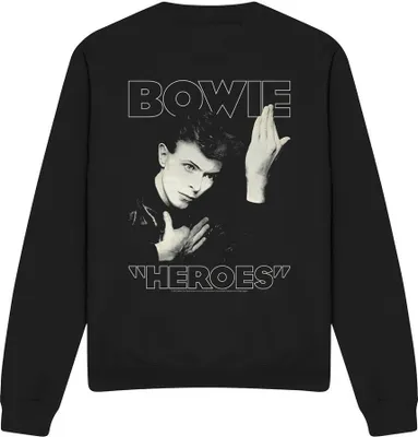 Immagine prodotto di David Bowie - Felpa "Heroes Cover" per uomo/donna Unisex TV11219 (L) (Nero)
