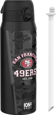 Produktbild von NFL San Francisco 49ers Trinkflasche Mit Herausnehmbarem Strohhalm, 750ml/24oz, Auslaufsichere Isolierflasche, Leicht Zu Öffnen, Sicherer Verschluss,