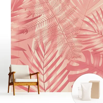 Zdjęcie produktu dla Fototapeta – 250 x 250 cm – tapeta – tapeta ścienna – obrazy ścienne – folia dekoracyjna – tapeta foliowa – ściana – dekoracja – salon – tropikalne liście
