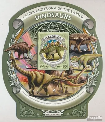 Produktbild von Briefmarken Malediven 2016 Mi Block 934 (kompl. Ausg.) postfrisch Dinosaurier