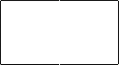 A white projection screen with a black border.