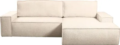 Produktbild von Eckschlafsofa aus beigem Bouclette-Stoff - rechts - AMELIA PASCAL MORABITO