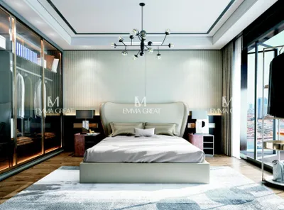 Produktbild von Bett Polster Design Luxus Doppel Betten Ehe Schlaf Zimmer Leder Hotel Bett Neu