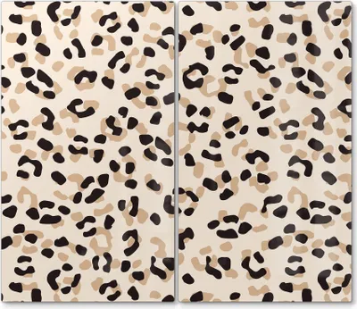 Produktbild von DEQORI Herdabdeckplatte Glas 2-tlg 'Leopardenglanz' Abdeckplatte Küche Glaskeramikkochfeld Herd