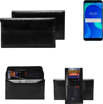 Produktbild von K-S-Trade Handy Hülle kompatibel mit Wiko Y80 Schutz Hülle Tasche Schutz Case Handytasche Kunstleder schwarz, 1x