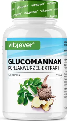Produktbild von Vit4ever Glucomannan Konjakwurzel-Extrakt 240 Kapseln