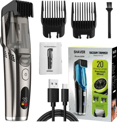 Produktbild von INF Vakuum Haarschneider mit LCD, Wiederaufladbarer Elektrischer Trimmer, 6 Teile Rotguss
