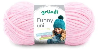 Produktbild von Gründl Wolle Funny uni Chenille Wolle 1 Knäuel 100 g, Pastellrosa