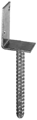 Productafbeelding van Paaldrager L-vorm Ø16x80x60x100x200 - chroom - thermisch verzinkt
