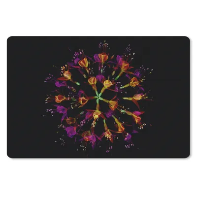Produktbild von MuchoWow® Schreibtischunterlage Blumen - Orange - Rosa - Schwarz 60x40 cm - XXL Mauspad - Großes Mauspad