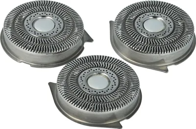 Produktbild von vhbw 3x Ersatz-Scherköpfe kompatibel mit Philips HQ8150, HQ8142, HQ8100, HQ8155, HQ8170C&C, HQ8141, HQ8140, HQ8160, HQ8172 Elektrorasierer, Silber