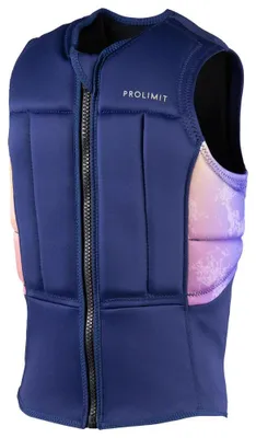 Obrázok produktu pre Polstrovaná vesta ProLimit Fire s zipsom, modrá/broskyňová, z neoprénu a s popruhmi, veľkosť 36/S