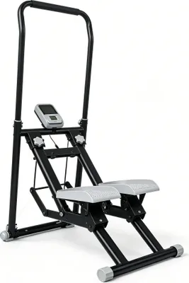 Produktbild von Stepper & Vertical Climber - QK7906 - Klappbar - 150 kg Max - 3-fach verstellbarer Lenker - 3-fach Pedalneigung - LCD Zeit/Geschw./Kalorien/Schritte - Schwarz