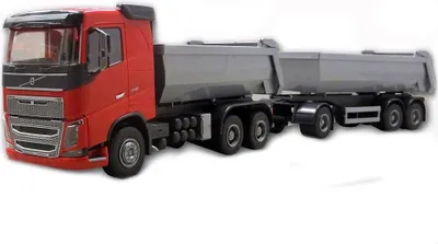 Zdjęcie produktu dla Emek 20355 Volvo FH16 wywrotka z przyczepą czerwona