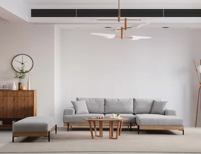 Zdjęcie produktu dla Hanah Home, Eti Oak Right - Grey, sofa narożna, szary, poliester, 288 x 78 x 98 x cm