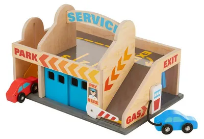Immagine prodotto di Melissa & Doug: Stazione di servizio e garage in legno