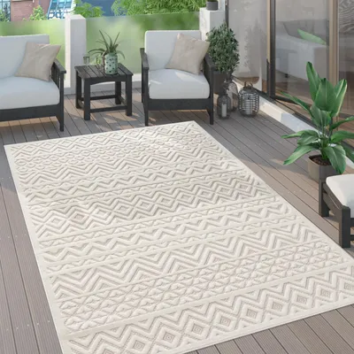 Immagine prodotto di Tappeto da esterno resistente alle intemperie Boho & Skandi effetto 3D per terrazza, balcone e giardino Dimensioni 140x200 cm