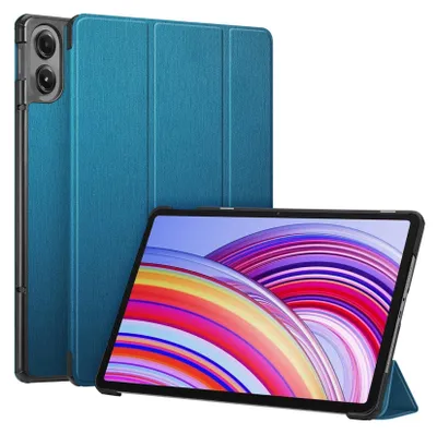 Produktbild von Fintie Hülle für Xiaomi Redmi Pad Pro 12.1 Zoll 2024 - Ultra Schlank Superleicht Kunstleder Schutzhülle Cover mit Auto Schlaf/Wach Funktion (Satinoptik blaugrün)