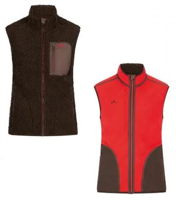 Produktbild von Teddyfleece-Weste Herren (Braun/Rot) Größe 2XL