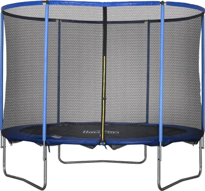 Produktbild von Trampolin mit Sicherheitsnetz Ø305 cm, Gartentrampolin für Kinder & Erwachsene, Stahl, Blau/Schwarz, bis 113,6 kg