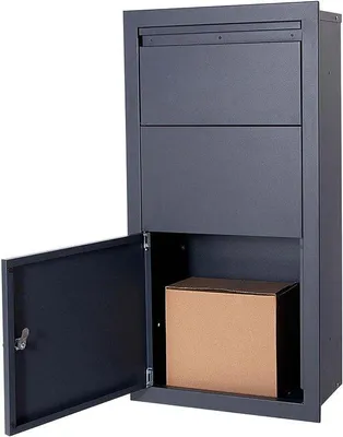 Obrázek produktu pro Nástěnná schránka na balíky - poštovní schránka na balíky - příjem pošty - uzamykatelná ocel - 47 x 22 x 87 cm - antracitová barva