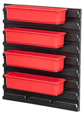 Image de Qbrick System Container Set Nr. 4 Paroi d'atelier 39 x 35 cm avec 4 étagères pour PRO Organizer 100 Expert / 200 Expert / PRO Drawer 3
