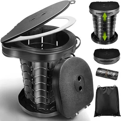 Produktbild von Leichtes Campingtoilet – Mit Toiletbeuteln – Tragbar – Camping, Festival & Grillen