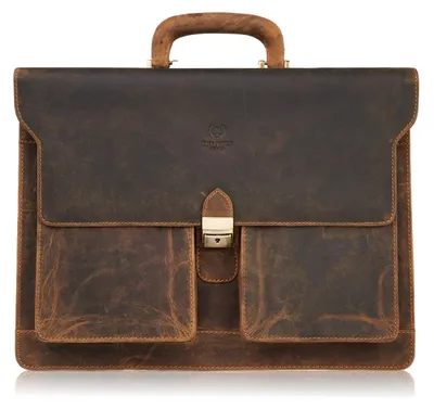 Produktbild von Herren Leder Umhängetasche für Arbeit Aktentasche für Dokumente und Laptop braun vintage Paolo Peruzzi T-122-HBR