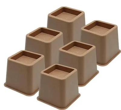 Obrázek produktu pro JustValue zvedáky nábytku – sada 6 ks – zvýšení o 8 cm – max. 900 kg – hnědé