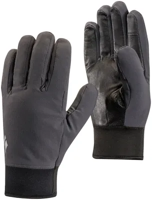 Schwarze Handschuhe aus Midweight Softshell von Black Diamond; geeignet für Outdoor-Aktivitäten.