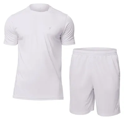 Produktbild von CFLEX Herren Sport-Set (2-teilig) - Fitness T-Shirt & Shorts - Sportswear Collection Weiß L