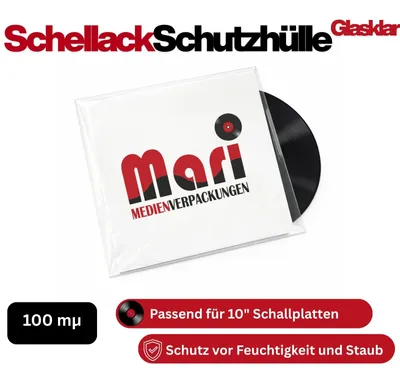 Produktbild von Schellack Cover Schutzhülle für 10" Schallplatten (270 x 270 mm) 50 Stück